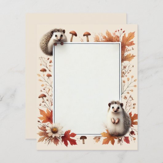 Personalisierter Igel Herbst - Merkblatt (Vorne/Hinten)