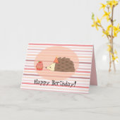 Personalisierter Igel und Cupcake Karte (Gelbe Blume)
