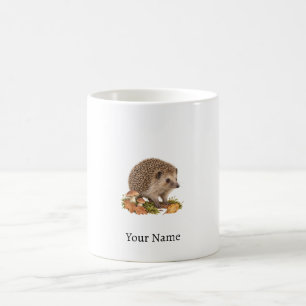 Personalisierter Igelname Herbstgeschenk Kaffeetasse