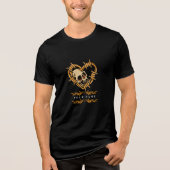 Personalisierter "Ihr Name" Skull in Barbed Wire H Tri-Blend Shirt (Vorderseite)