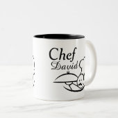 Personalisierter illustrierter Koch Zweifarbige Tasse (VorderseiteRechts)