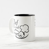 Personalisierter illustrierter Koch Zweifarbige Tasse (Vorderseite Links)