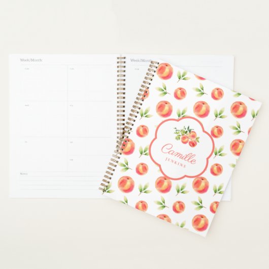 Personalisierter Illustrierter Pfirsiname Planer (Anzeige)