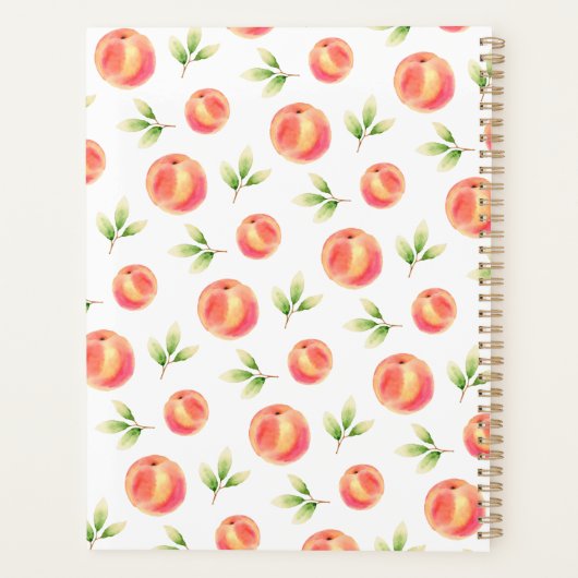 Personalisierter Illustrierter Pfirsiname Planer (Rückseite)