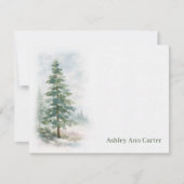 Personalisierter Immergrüner Tannenbaum Mitteilungskarte (Vorderseite)