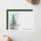 Personalisierter Immergrüner Tannenbaum Mitteilungskarte (Vorderseite/Rückseite Beispiel)