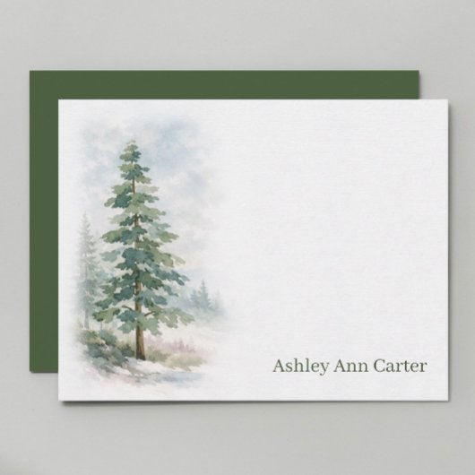 Personalisierter Immergrüner Tannenbaum Mitteilungskarte
