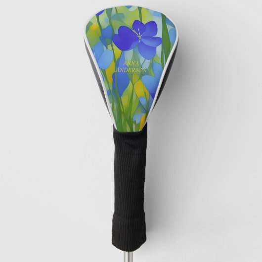 PERSONALISIERTER Impressionist Texas Bluebonnets Golf Headcover (Vorderseite)