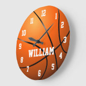 Personalisierter Individuelle Name Basketball Groß Große Wanduhr (Winkel)