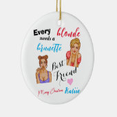 Personalisierter individuelle Name Bester Freund Keramik Ornament (Rechts)