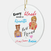 Personalisierter individuelle Name Bester Freund Keramik Ornament (Links)