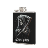 Personalisierter Individuelle Name Black Grim Sens Flachmann (Links)