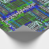 Personalisierter Individuelle Name Collage Blue Ge Geschenkpapier (Ecke)