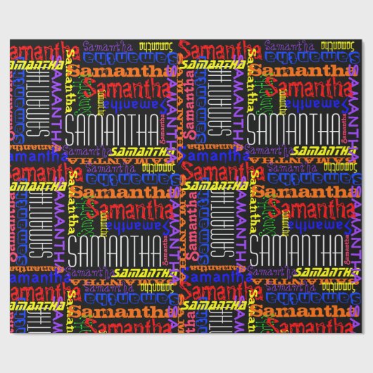 Personalisierter Individuelle Name Collage Bunte G Geschenkpapier (Flach)