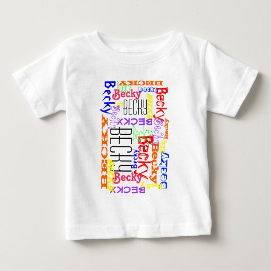 Personalisierter Individuelle Name Collage farbenf Baby T-shirt (Vorderseite)