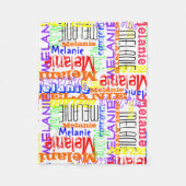 Personalisierter Individuelle Name Collage farbenf Fleecedecke (Vorderseite)