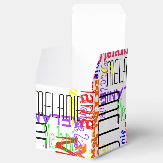 Personalisierter Individuelle Name Collage farbenf Geschenkschachtel (Geöffnet)