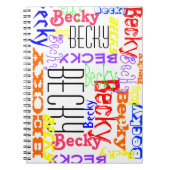 Personalisierter Individuelle Name Collage farbenf Notizblock (Vorderseite)