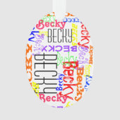 Personalisierter Individuelle Name Collage farbenf Ornament (Vorderseite)