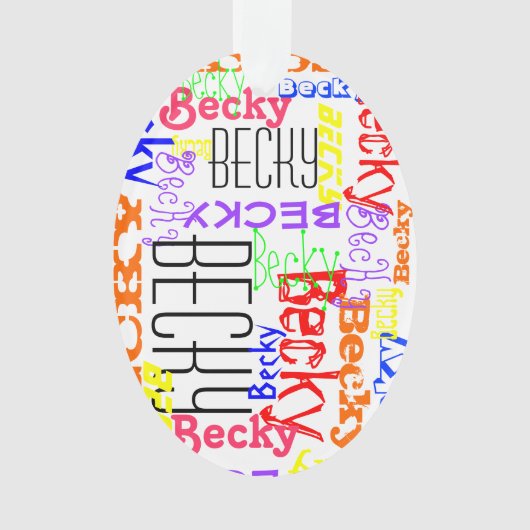 Personalisierter Individuelle Name Collage farbenf Ornament (Vorderseite)