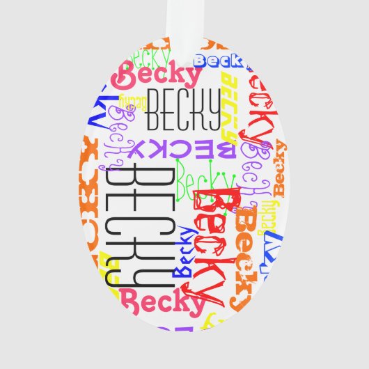 Personalisierter Individuelle Name Collage farbenf Ornament (Rückseite)