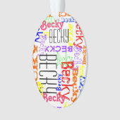 Personalisierter Individuelle Name Collage farbenf Ornament (Vorderseite)