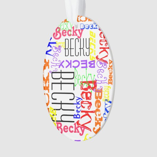 Personalisierter Individuelle Name Collage farbenf Ornament (Vorderseite)