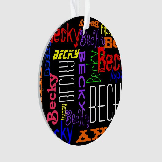 Personalisierter Individuelle Name Collage farbenf Ornament (Vorderseite)