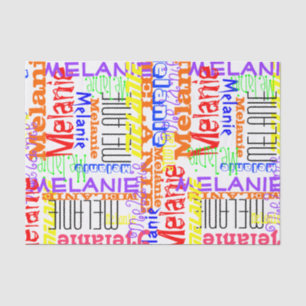 Personalisierter Individuelle Name Collage farbenf Seidenpapier