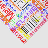 Personalisierter Individuelle Name Collage farbenf Seidenpapier (Ausschnitt)