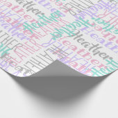 Personalisierter Individuelle Name Collage Pink Ge Geschenkpapier (Ecke)