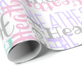 Personalisierter Individuelle Name Collage Pink Ge Geschenkpapier (Rolleneckpunkt)