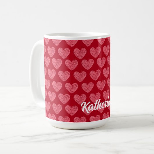 Personalisierter Individuelle Name der Tasse Rot u (Vorderseite Links)