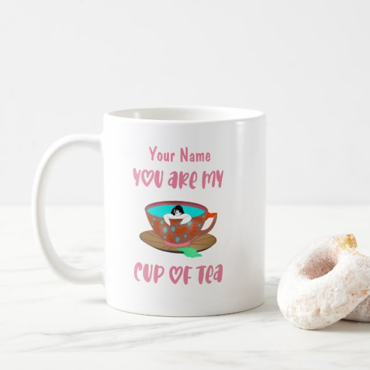 Personalisierter Individuelle Name Funny Niedlich Kaffeetasse (Mit Donut)