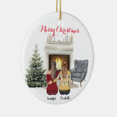 Personalisierter Individuelle Name für Besties Keramik Ornament (Rechts)