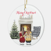 Personalisierter Individuelle Name für Besties Keramik Ornament (Links)