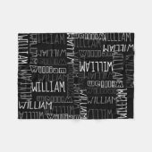 Personalisierter Individuelle Name für Schwarze un Fleecedecke (Vorderseite (Horizontal))