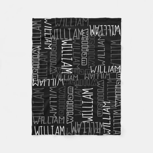 Personalisierter Individuelle Name für Schwarze un Fleecedecke (Vorderseite)