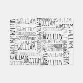 Personalisierter Individuelle Name für Weiße und S Fleecedecke (Vorderseite (Horizontal))