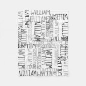 Personalisierter Individuelle Name für Weiße und S Fleecedecke (Vorderseite)