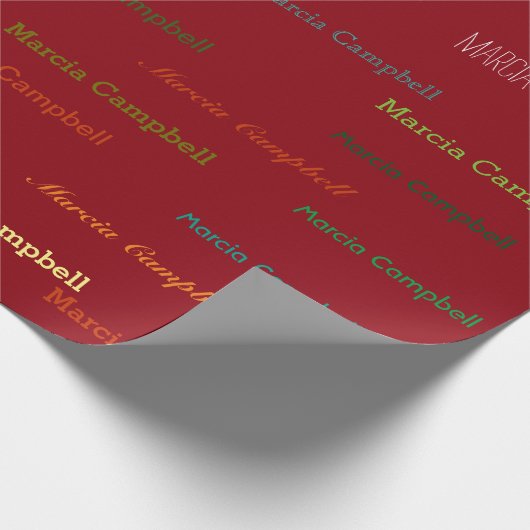 personalisierter individuelle Name Geschenkpapier (Ecke)