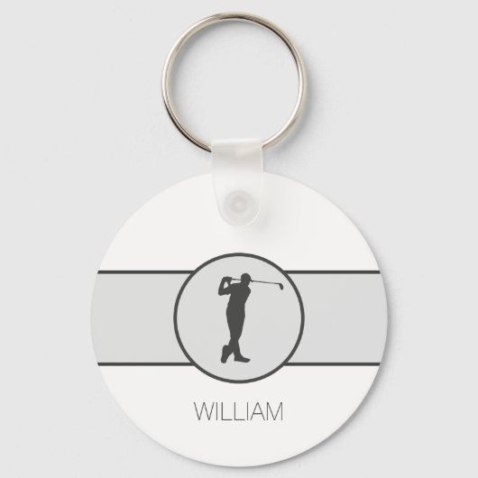 Personalisierter Individuelle Name Golfer Geschenk Schlüsselanhänger (Vorderseite)