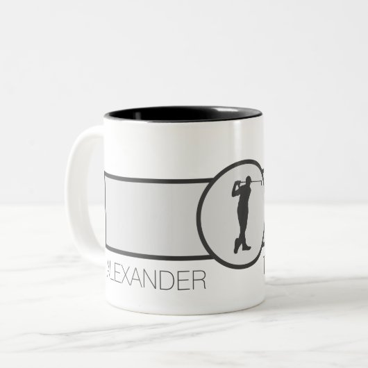 Personalisierter Individuelle Name Golfer Zweifarbige Tasse (Vorderseite Links)