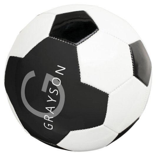 Personalisierter Individuelle Name Initial Black G Fußball (Dreiviertel)