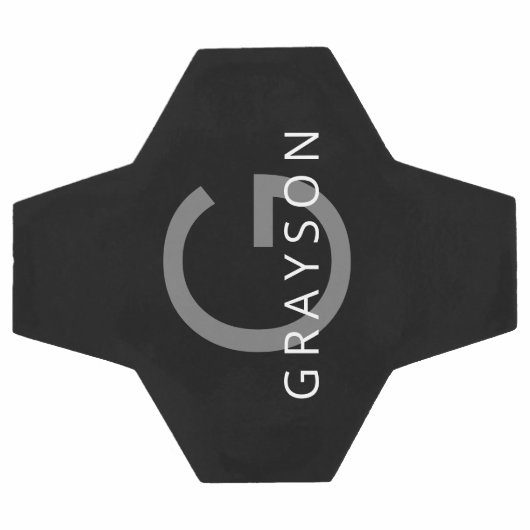 Personalisierter Individuelle Name Initial Black G Fußball (Flach)