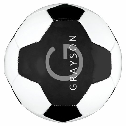 Personalisierter Individuelle Name Initial Black G Fußball (Vorderseite)