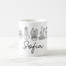 Personalisierter individuelle Name Kakteen Sukkule Kaffeetasse