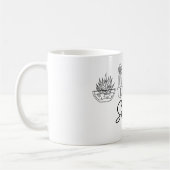 Personalisierter individuelle Name Kakteen Sukkule Kaffeetasse (Links)