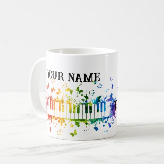 Personalisierter individuelle Name klein für Piani Kaffeetasse (Vorderseite Links)