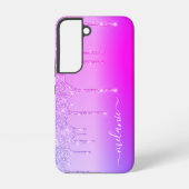 Personalisierter Individuelle Name Lila Rosa Neonf Samsung Galaxy Hülle (Rückseite)